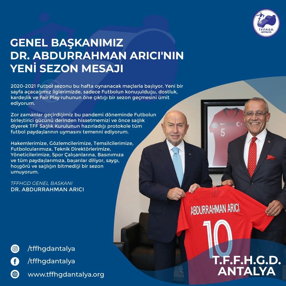 Genel başkanımız Syn. Dr.Abdurrahman arıcı’nın yeni sezon mesajı.