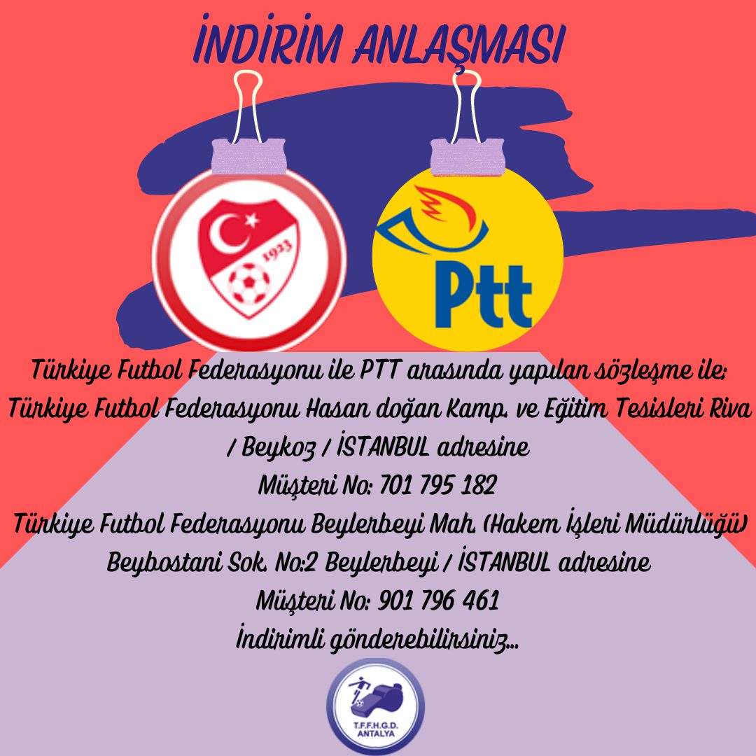 TÜRKİYE FUTBOL FEDERASYONU İLE PTT  ANLAŞMASI