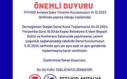 OLAĞAN GENEL KURUL DUYURUSU